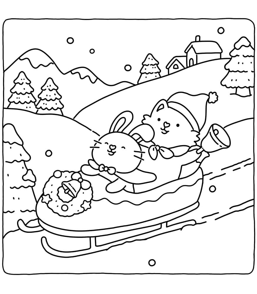 Fuzzy Hygge Winter coloring page