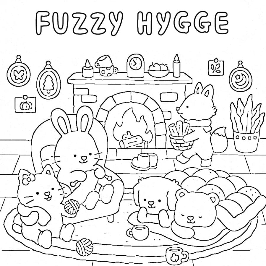 Fuzzy Hygge Worksheet coloring page