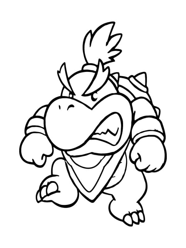 Grumpy Bowser Jr coloring page