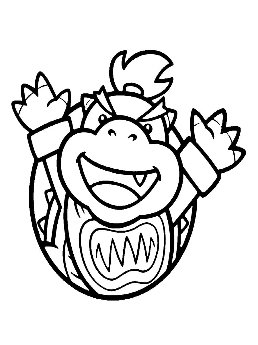 Happy Bowser Jr coloring page