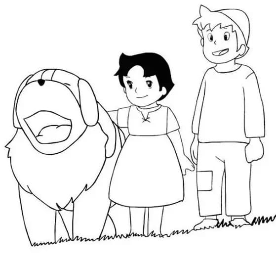 Heidi and Friends coloring page