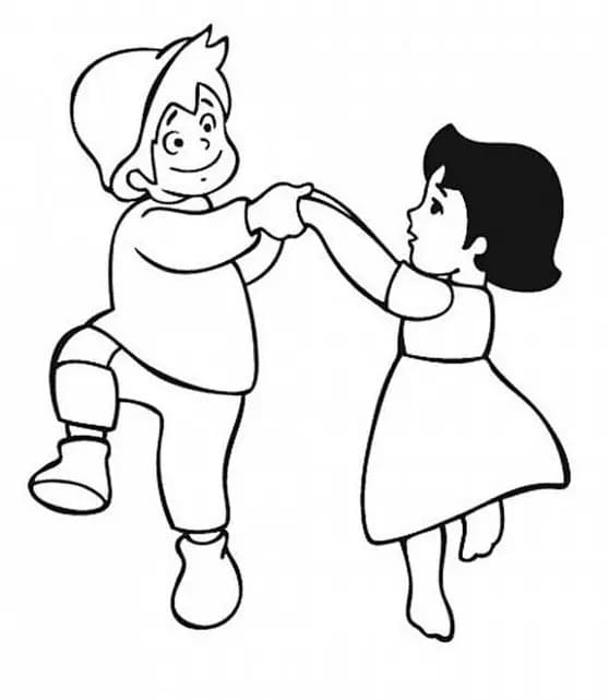 Heidi and Peter coloring page