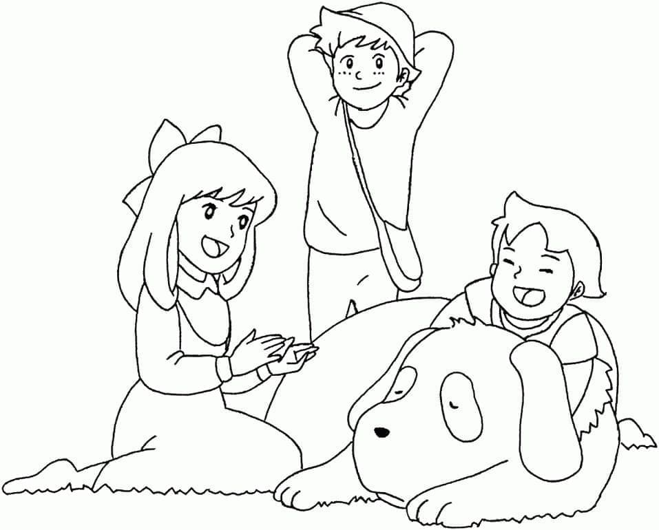 Heidi Characters coloring page