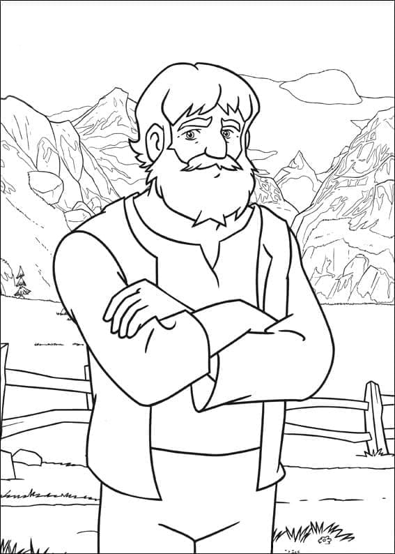 Heidi’s Grandfather coloring page