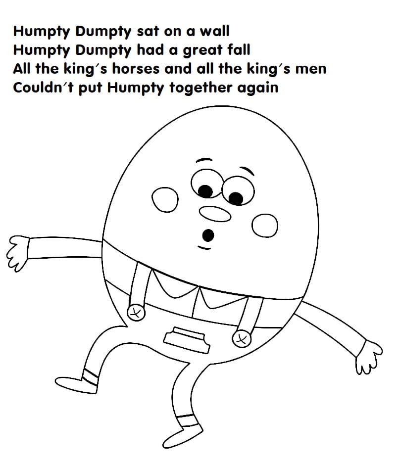 Humpty Dumpty Nursery Rhymes coloring page