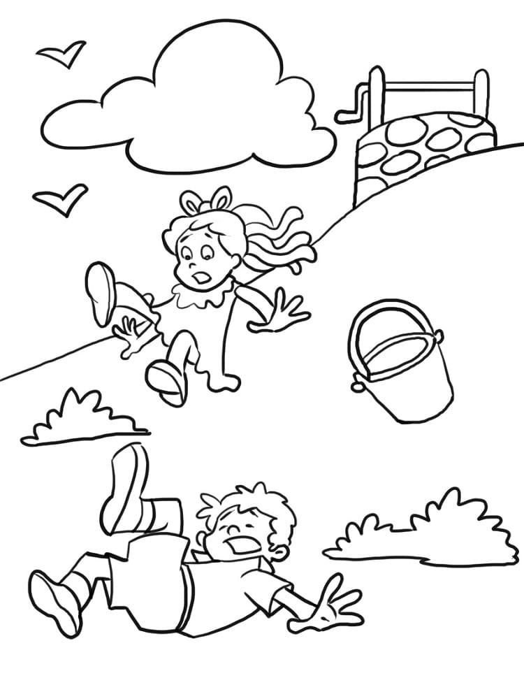 Jack and Jill Nursery Rhyme coloring page