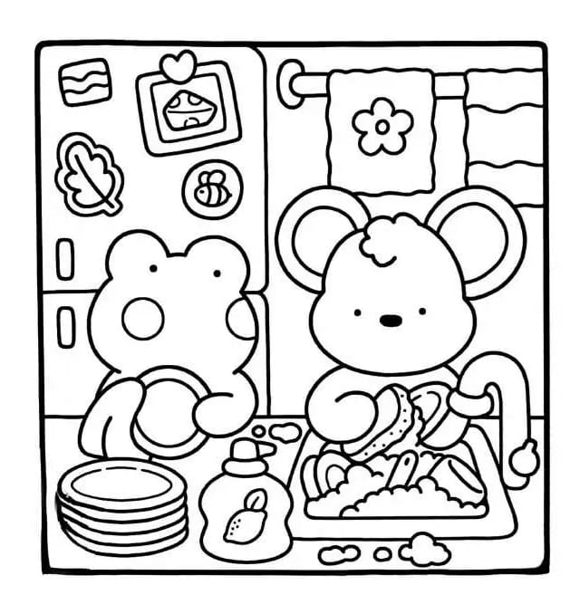 Kitchen Comfy Days coloring page