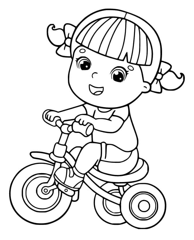 Little Girl on Tricycle