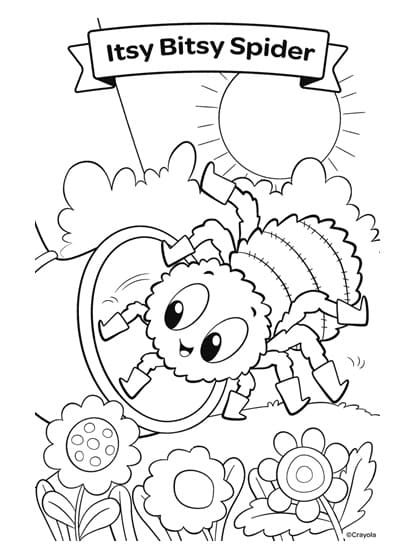 Nursery Rhymes Itsy Bitsy Spider coloring page