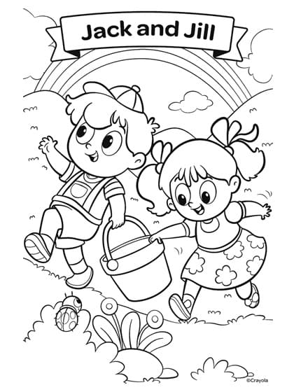 Nursery Rhymes Jack and Jill coloring page