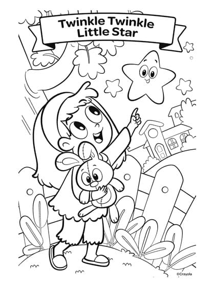 Nursery Rhymes Twinkle Twinkle Little Star coloring page