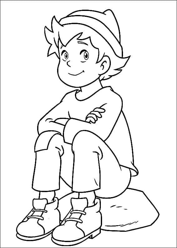 Peter from Heidi coloring page