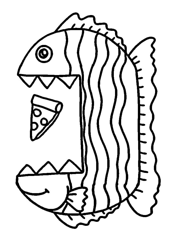 Print Big Mouth Fish coloring page