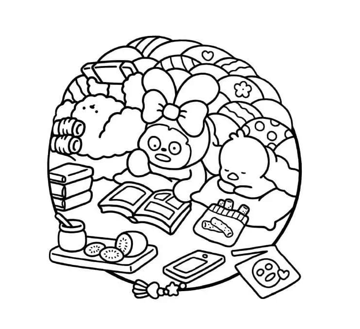 Printable Comfy Days Free coloring page