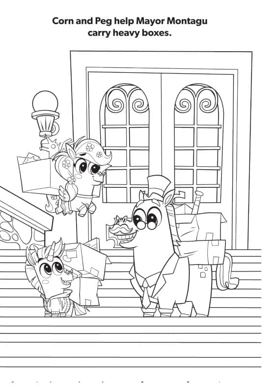 Printable Corn and Peg coloring page