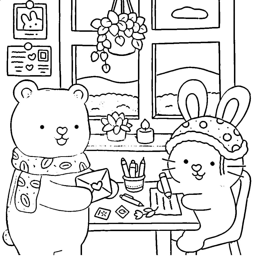 Printable Fuzzy Hygge for Kids coloring page