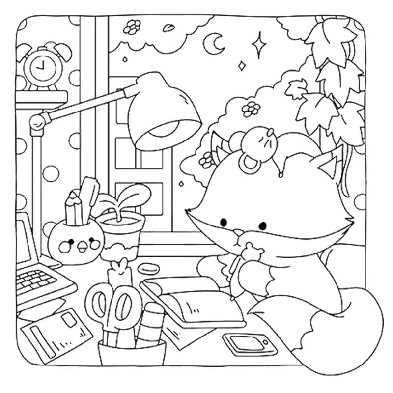 Printable Fuzzy Hygge Image coloring page