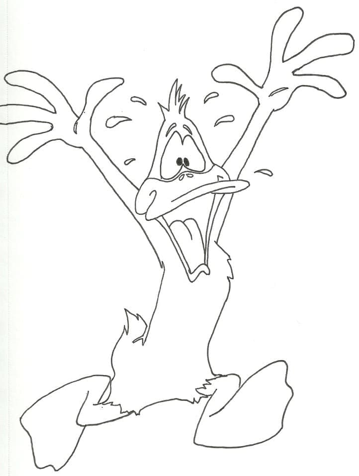 Scared Daffy Duck coloring page