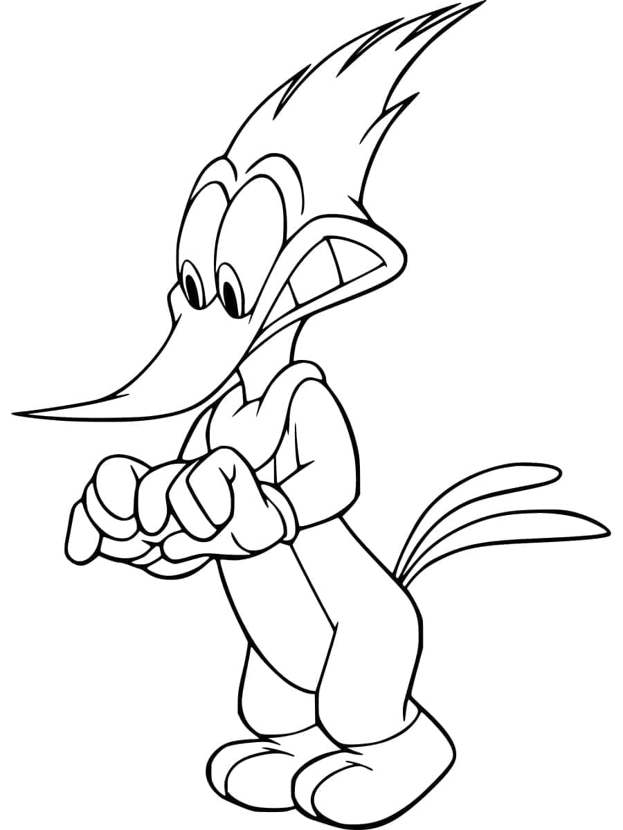 Scared Woody Woodpecker