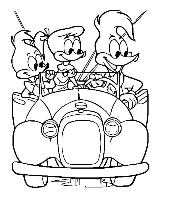 Woody Woodpecker Driving