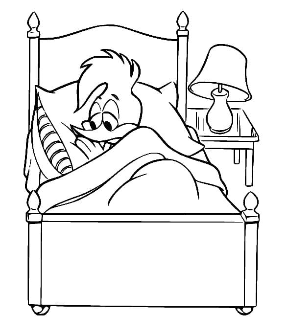 Woody Woodpecker on Bed