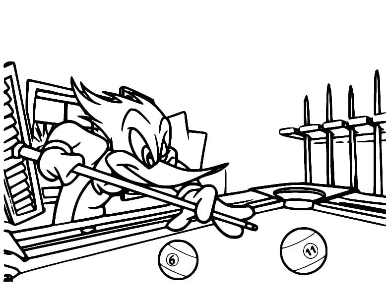 Woody Woodpecker Plays Billiards