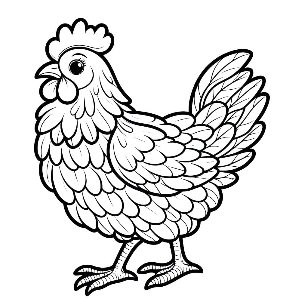 Hen coloring pages
