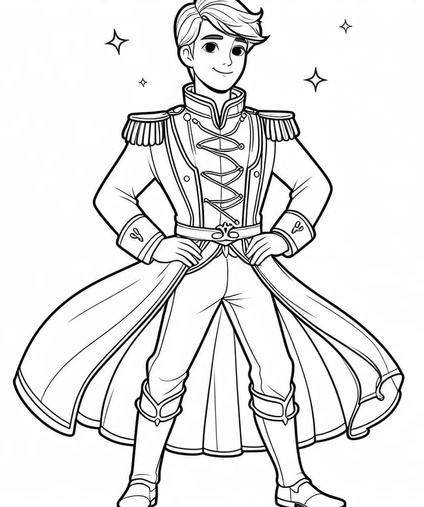 Cheerful Prince coloring page