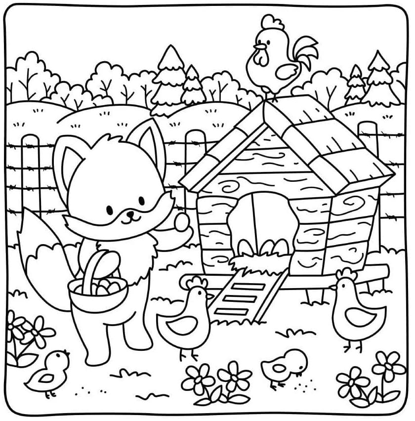 Cottage Friends For Children coloring page