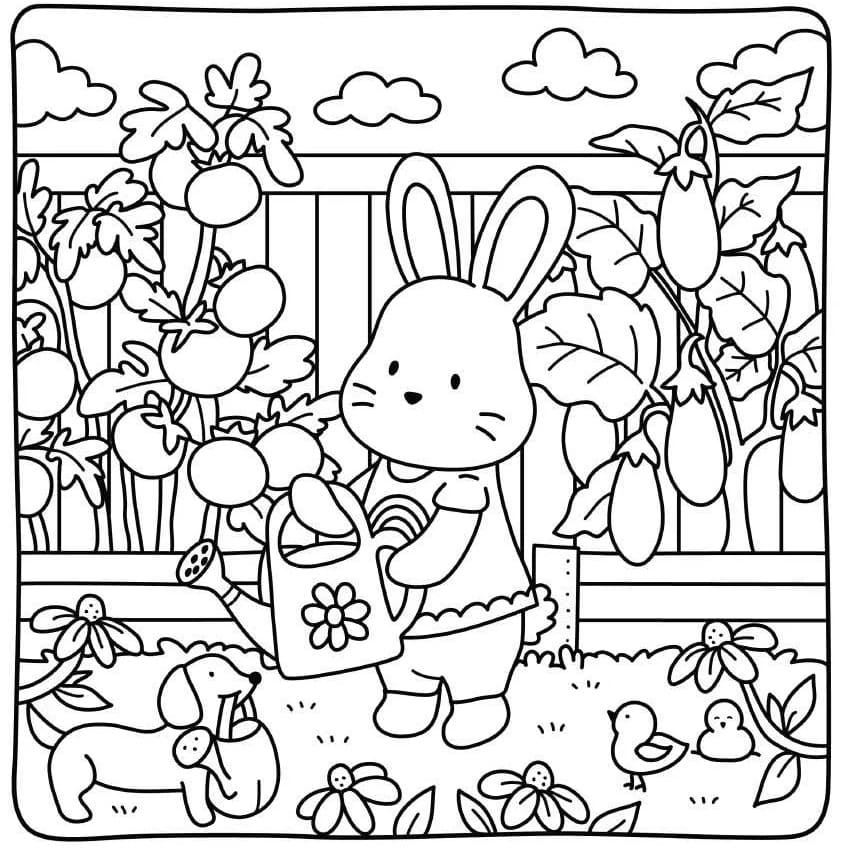 Cottage Friends Free coloring page