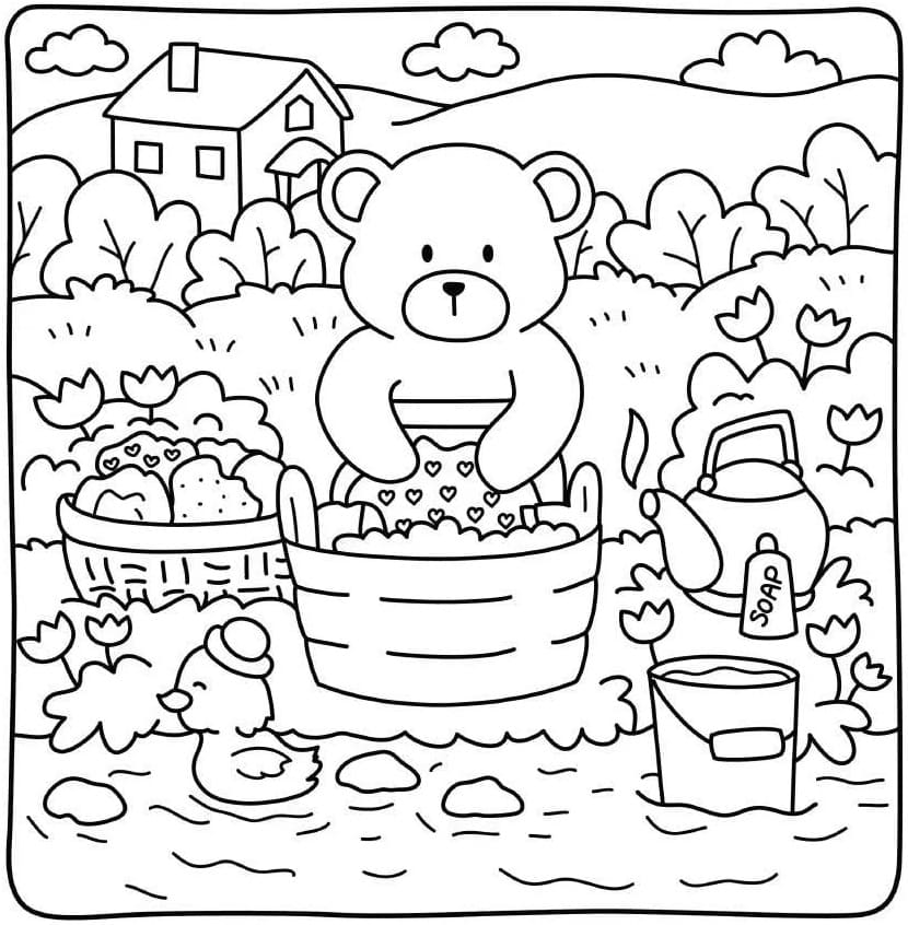 Cottage Friends Image coloring page