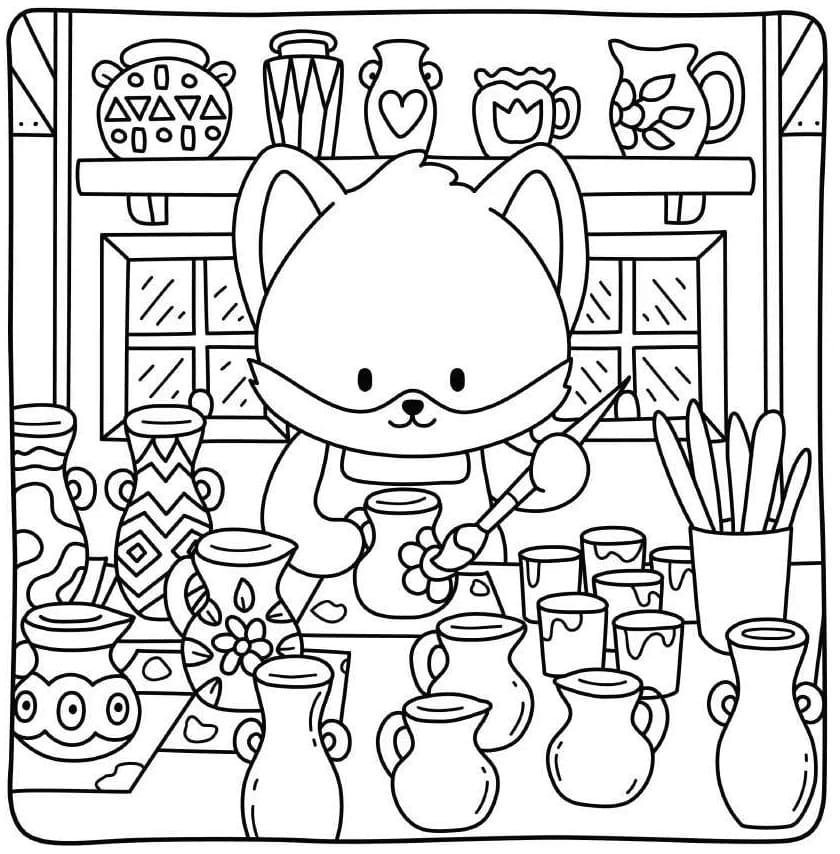 Cottage Friends is Cute coloring page