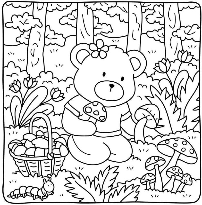 Cottage Friends Printable coloring page