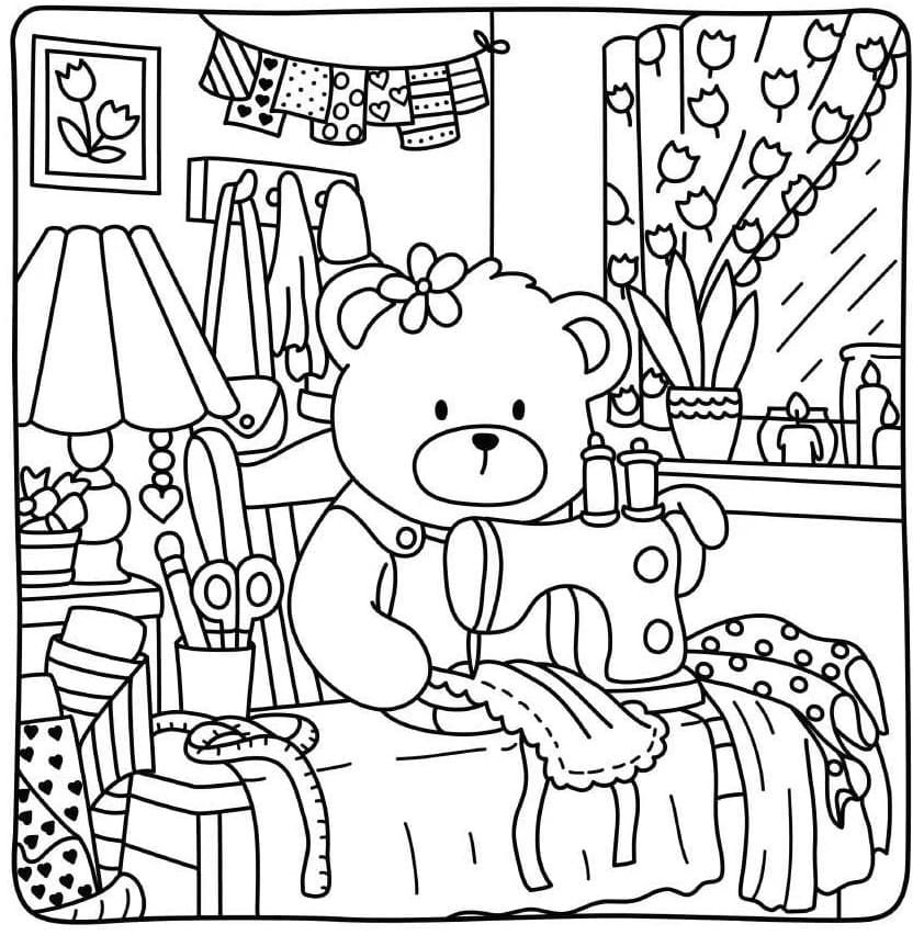 Cottage Friends to Print coloring page