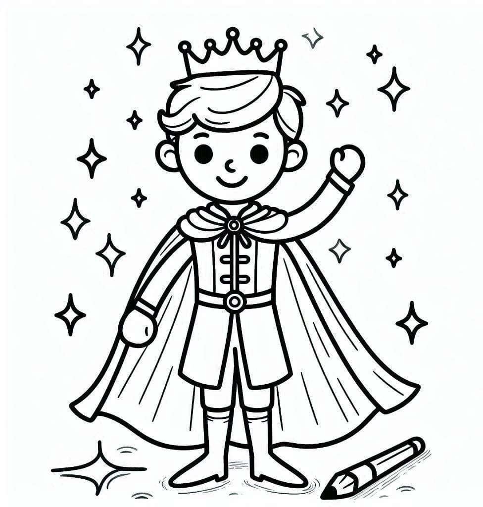 Cute Prince coloring page