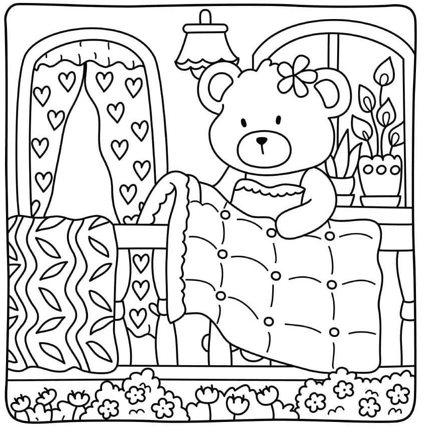 Drawing of Cottage Friends coloring page