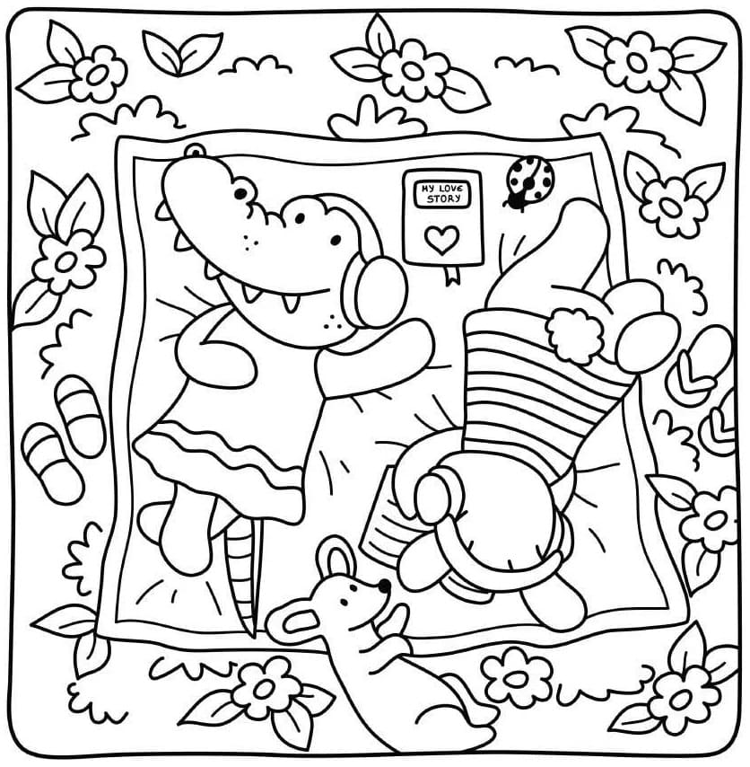 Free Cottage Friends For Children coloring page