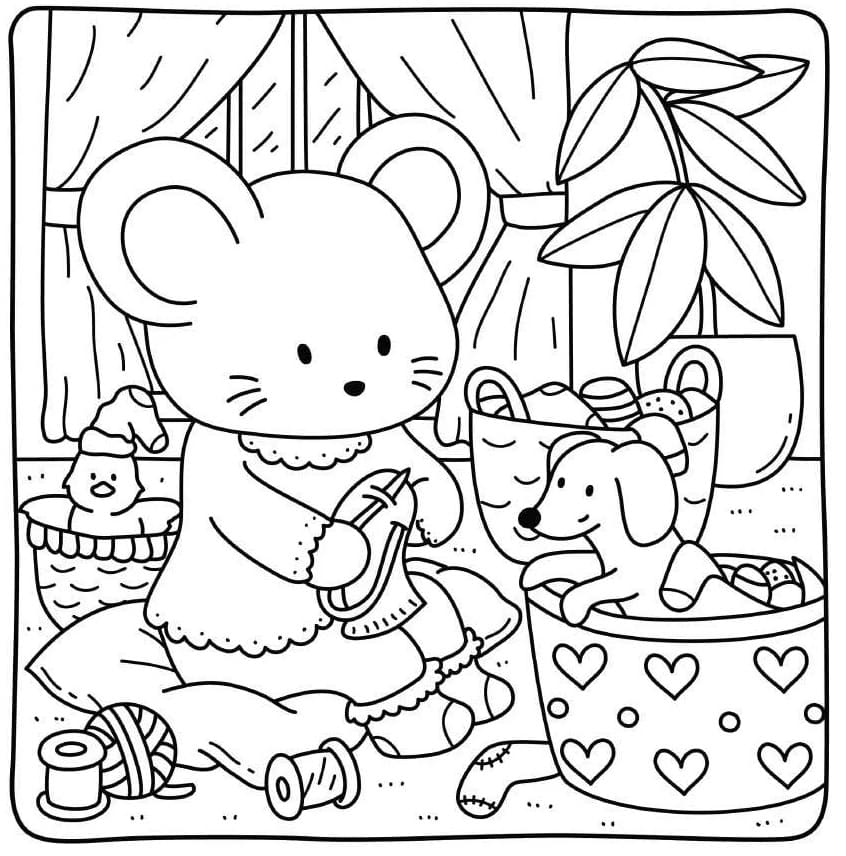 Free Cottage Friends For Kids coloring page