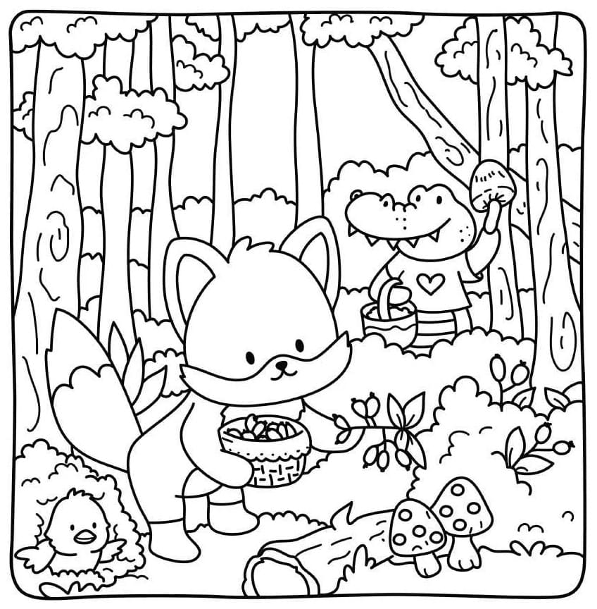 Free Cottage Friends Image coloring page