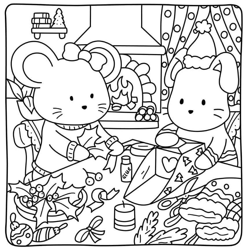 Free Cottage Friends to Print coloring page