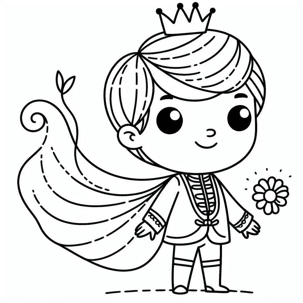 Little Cute Prince coloring page