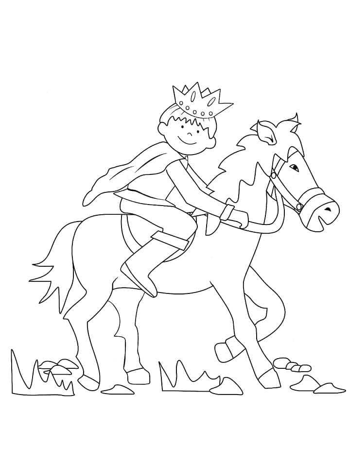 Prince Rides Horse coloring page