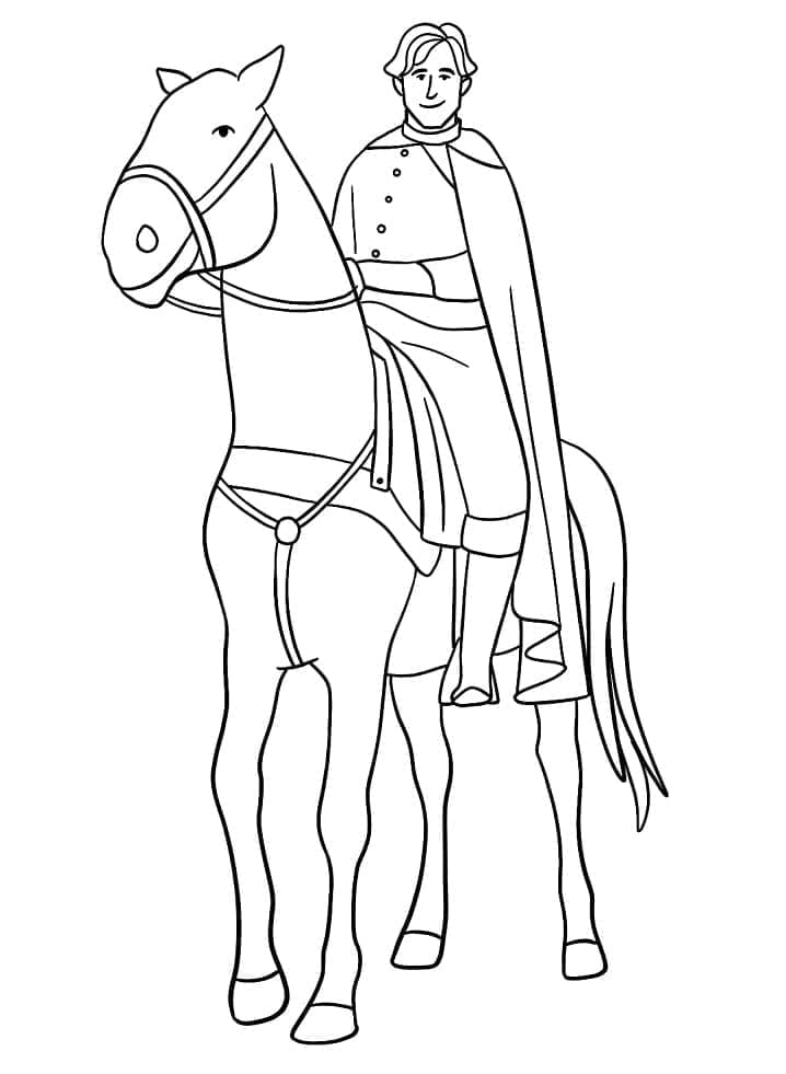 Prince Riding Horse coloring page