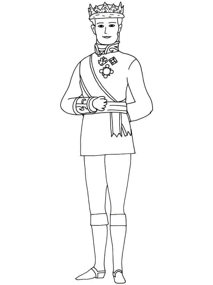 Prince with Crown coloring page