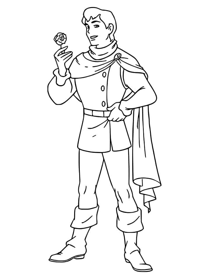 Prince with Flower coloring page
