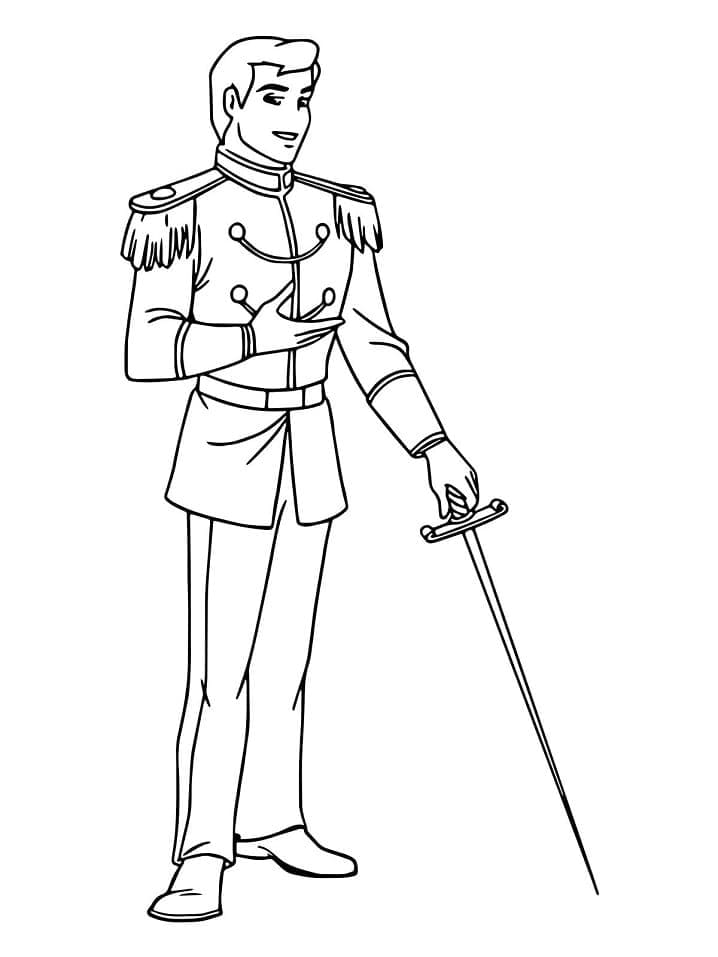 Prince with Sword coloring page
