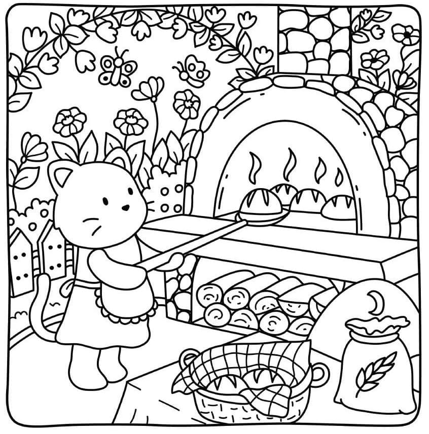 Printable Cottage Friends For Kids coloring page