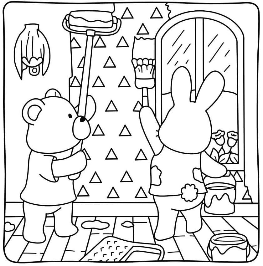 Printable Cottage Friends Free coloring page