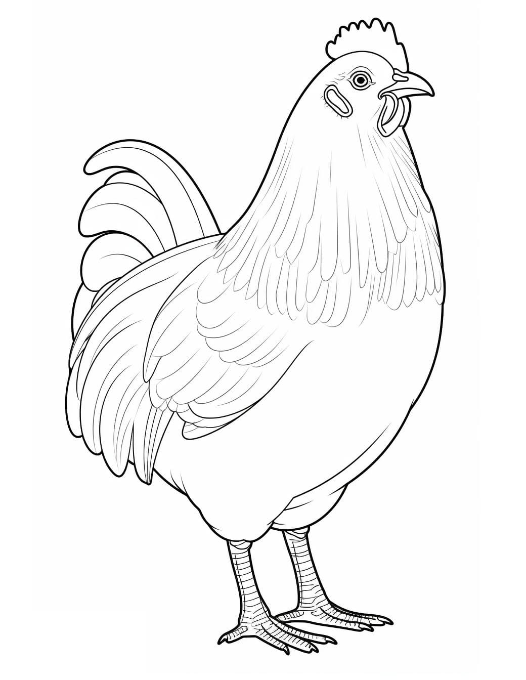 Printable Realistic Hen