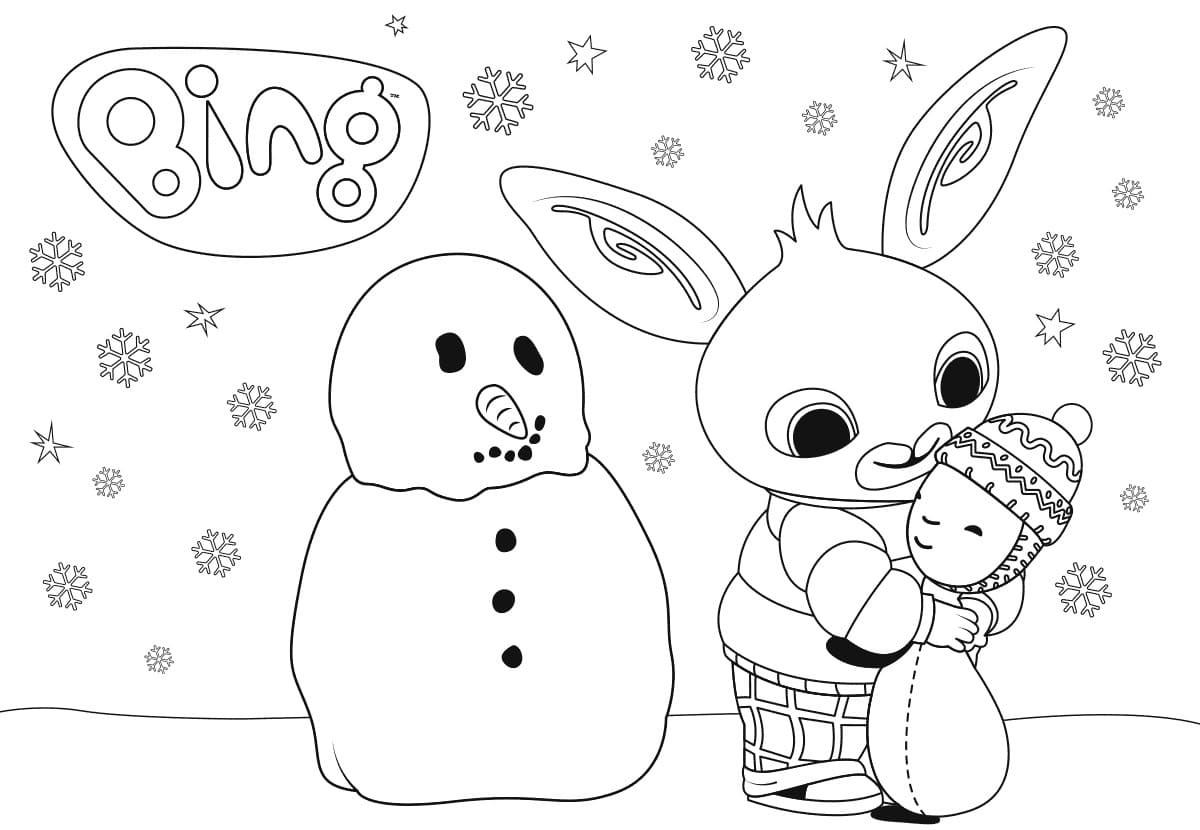Bing Bunny and Snowman
